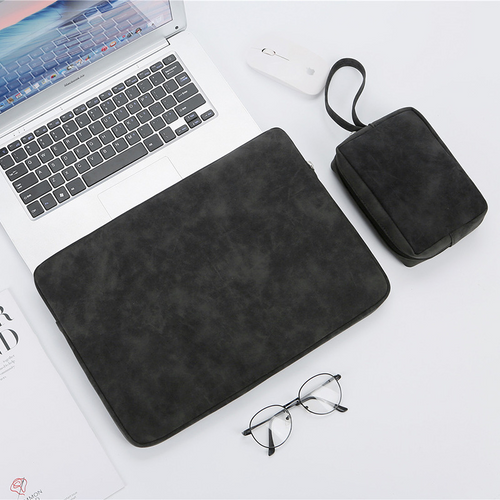 Baggery Laptop Sleeve Schwarz mit Etui